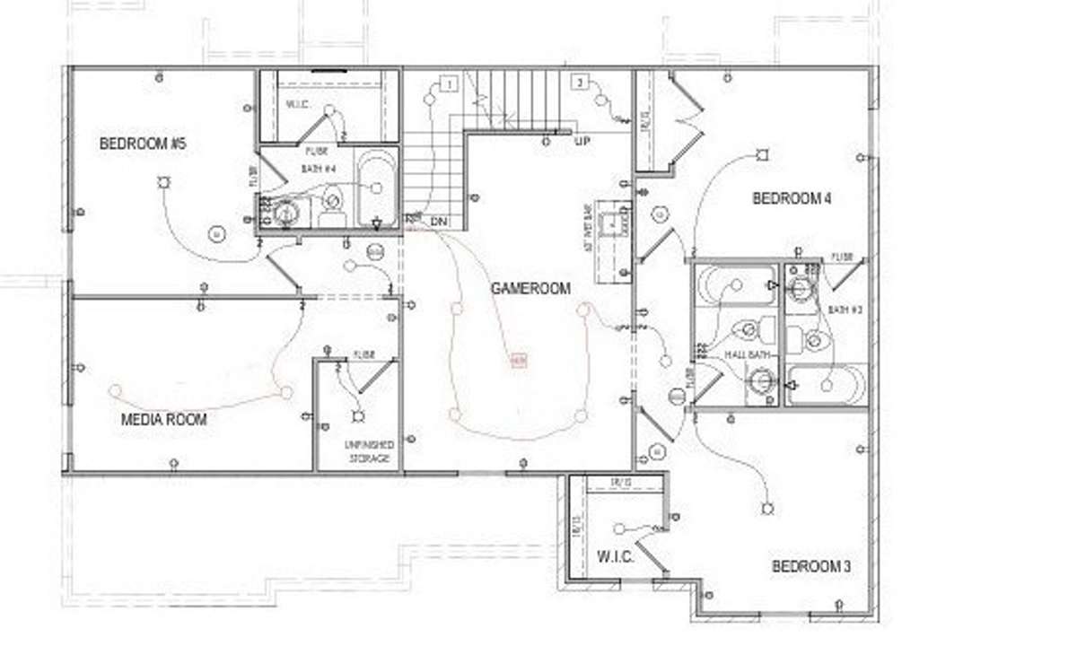 Electrical plan of the second floor