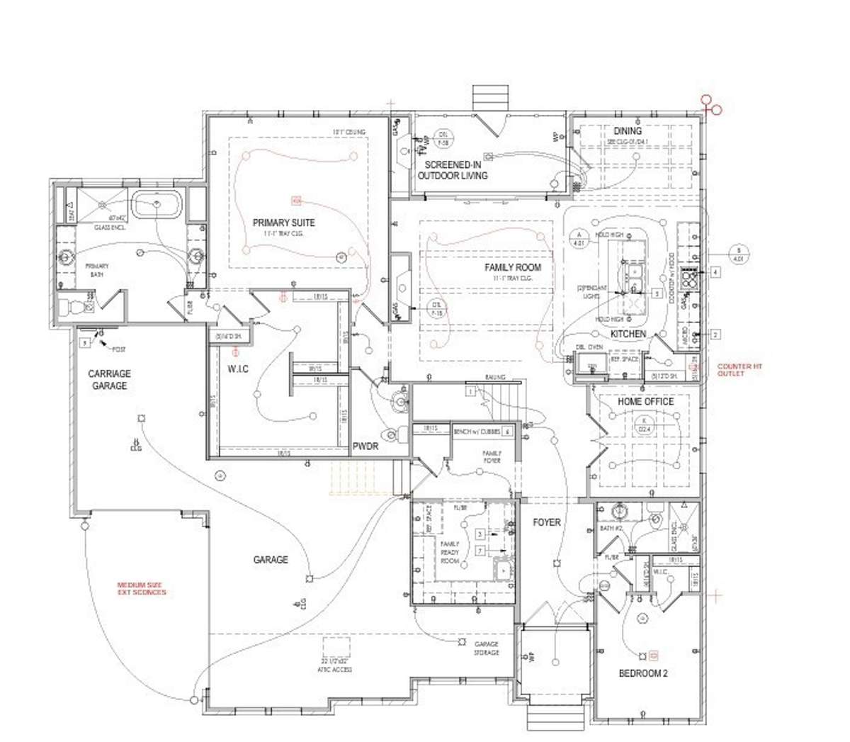 Electrical plan of the first floor