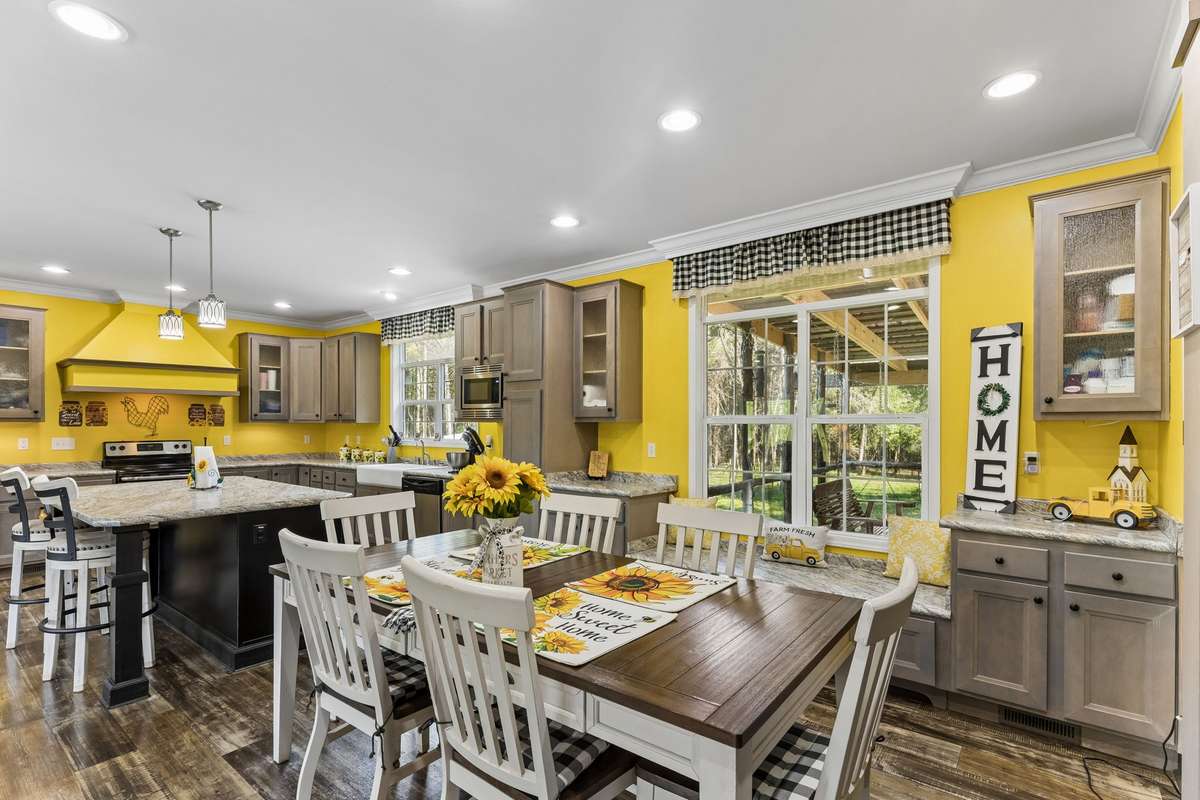 The home is filled with natural lighting and there is a window seat