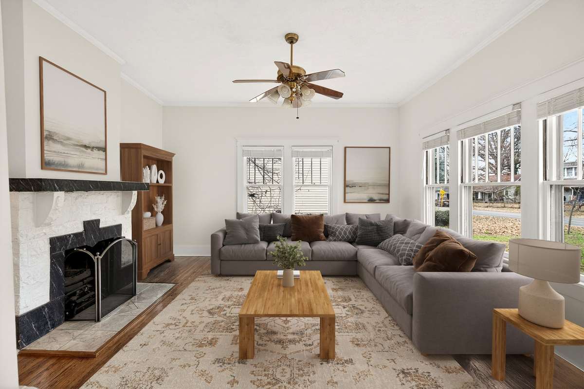 Virtually staged living room