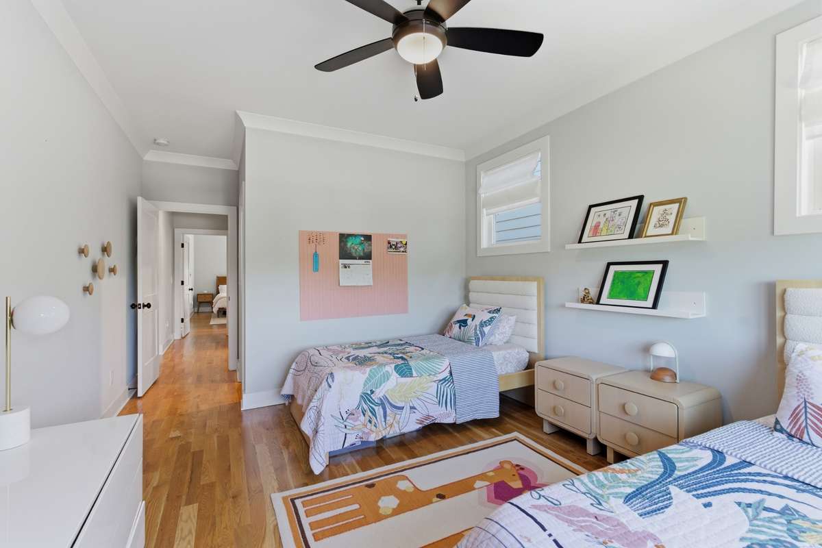The thoughtful floor plan places multiple walls between all the bedrooms, ensuring privacy for everyone.