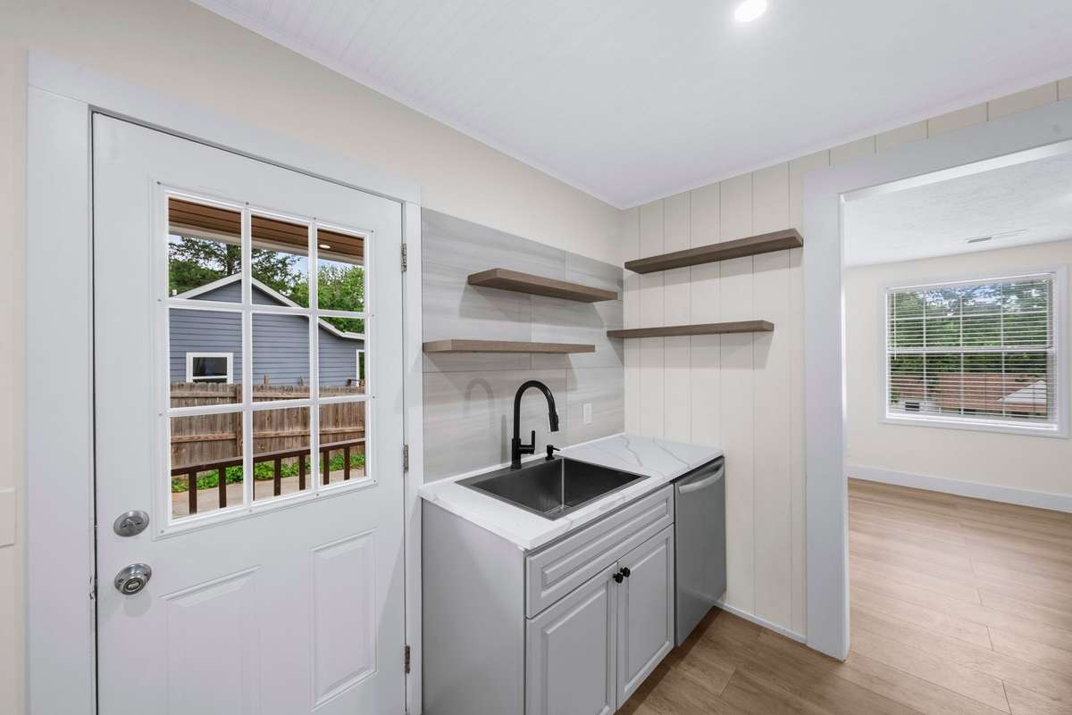 Kitchen with beadboard ceiling and added character