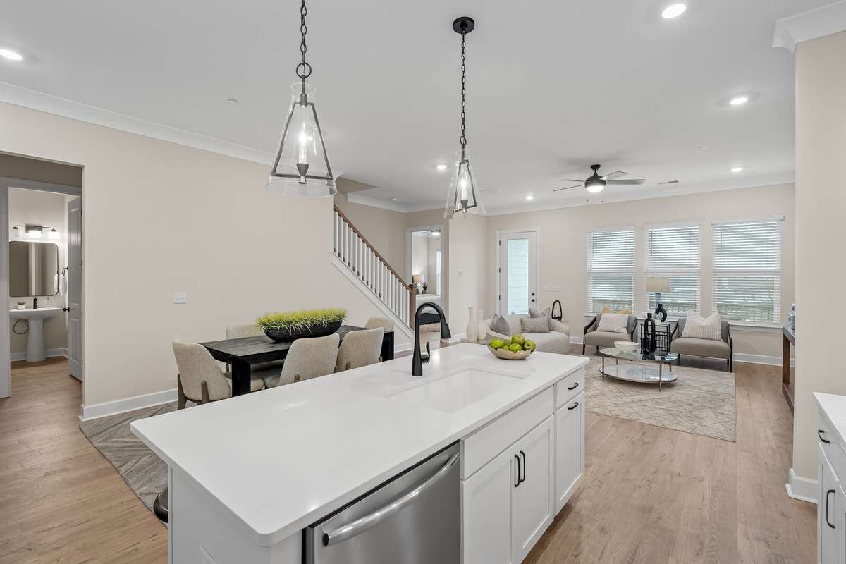 Perfect open concept with kitchen, dining and great room
