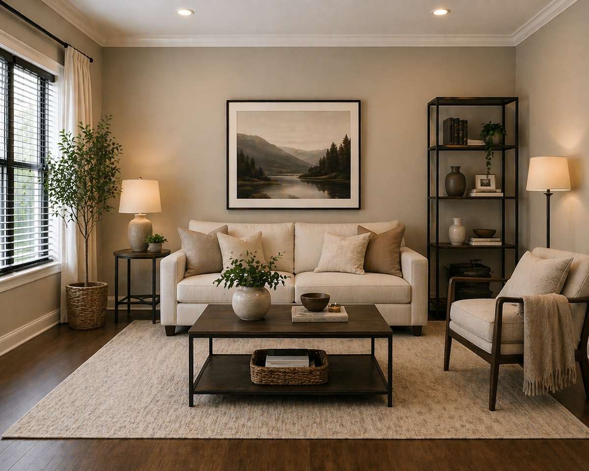 Front room (Library, Office, Living Room) Digitally Staged