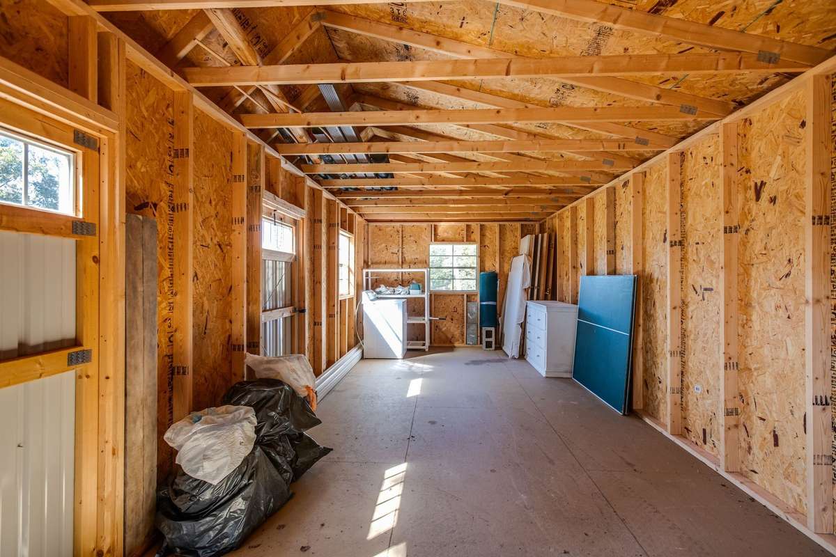 Inside extra large new shed
