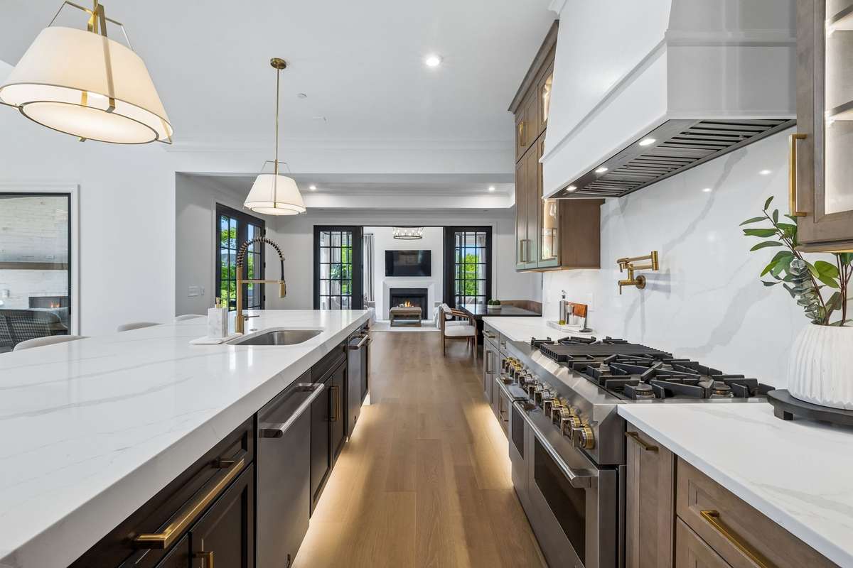 Two dishwashers and a warming drawer just add to the perfection of this chef's kitchen