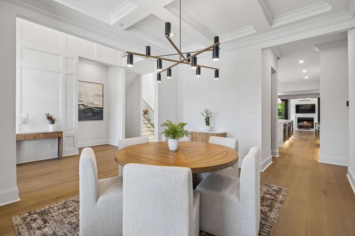 Formal Dining Room with Coffered Ceiling