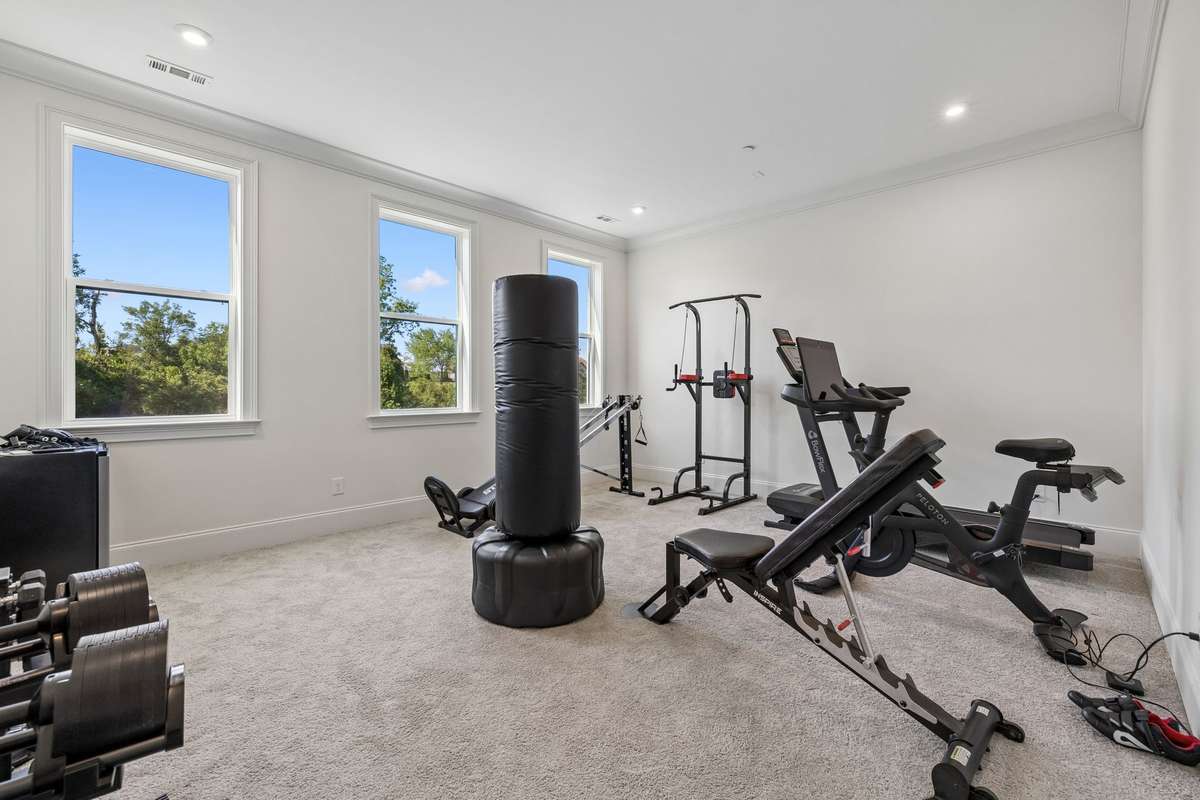 Currently being used as a Gym-this basement space would also offer a great bedroom option