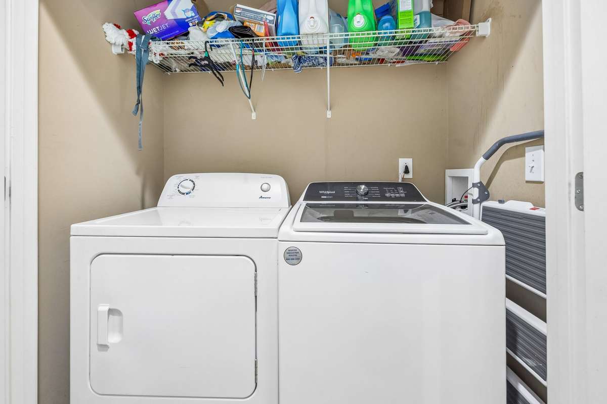 Laundry area off from kitchen