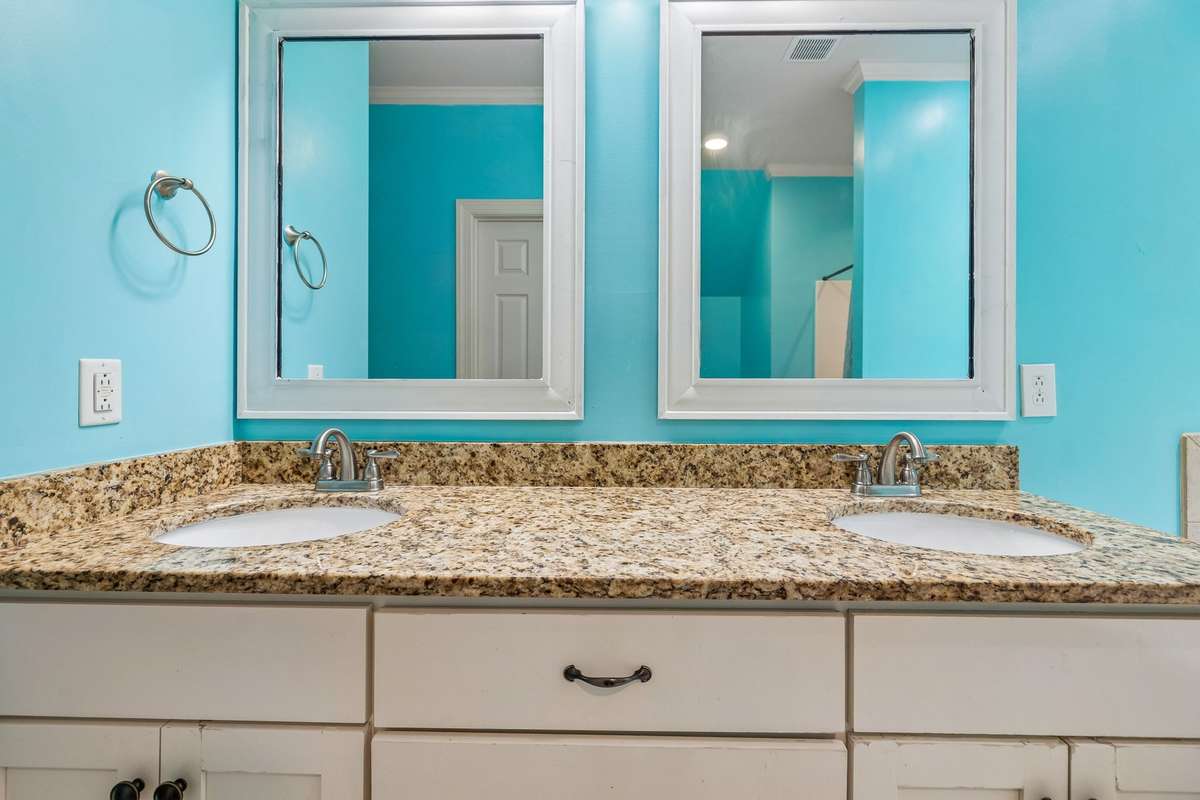 Master bathroom with double vanities