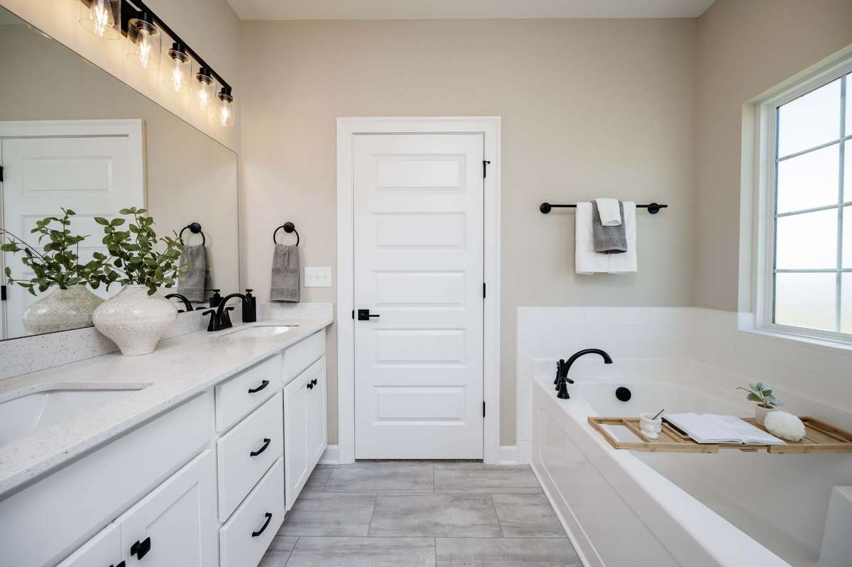 quartz countertops in bathrooms.