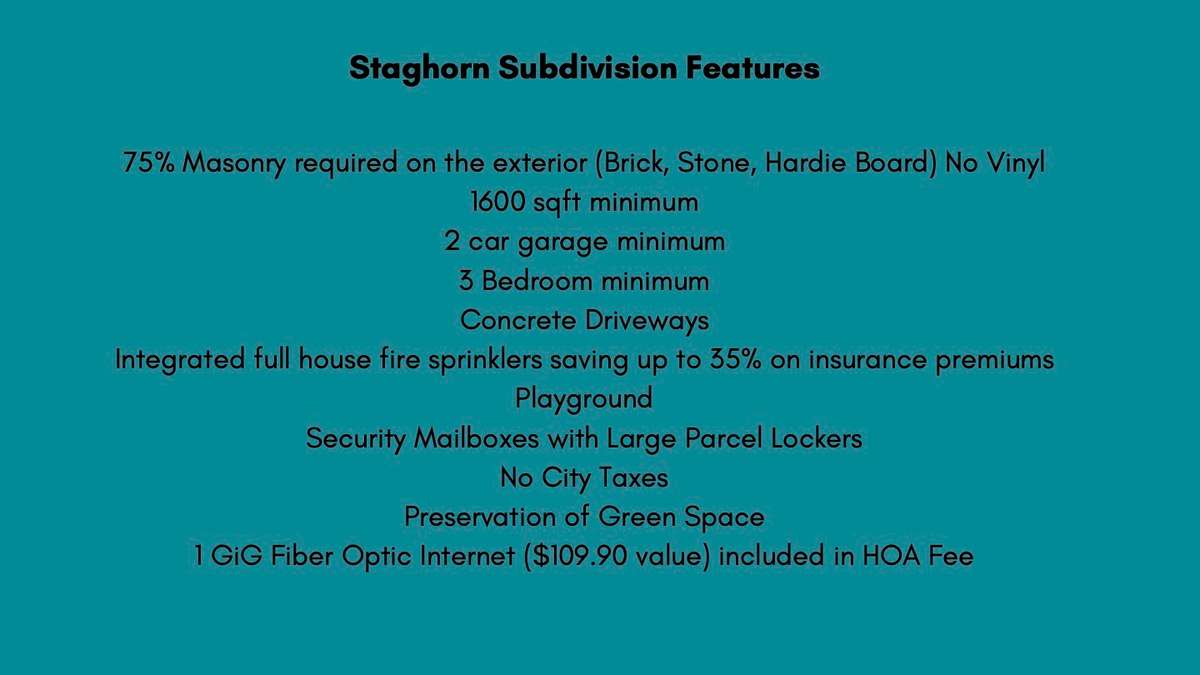 Staghorn's Builder Requirements protect your investment!