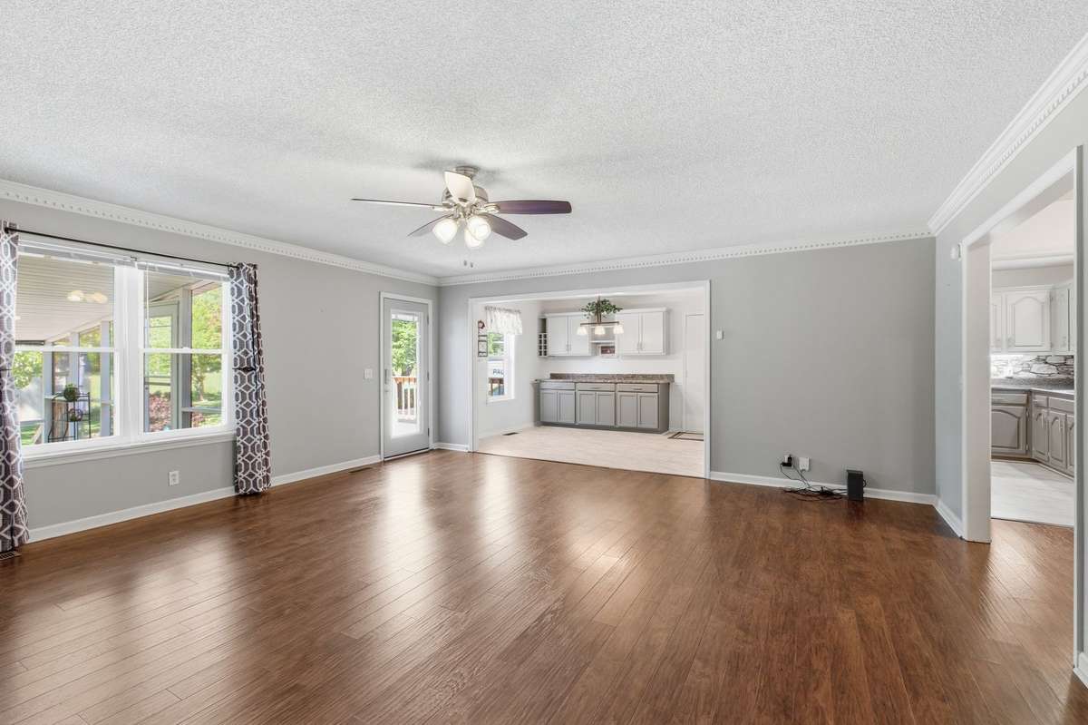 Seamless flow into the kitchen - - perfect for entertaining and staying connected