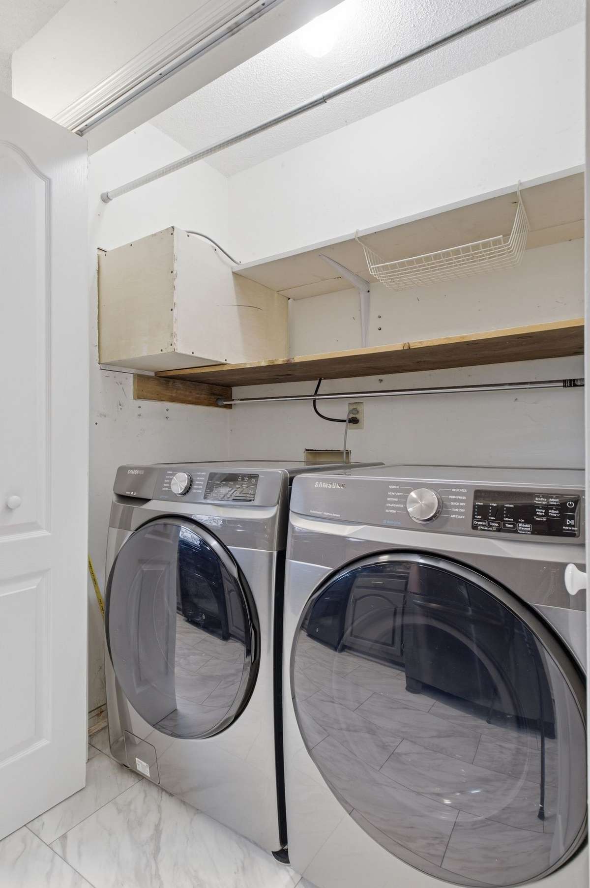 Laundry room washer and dryer stay.