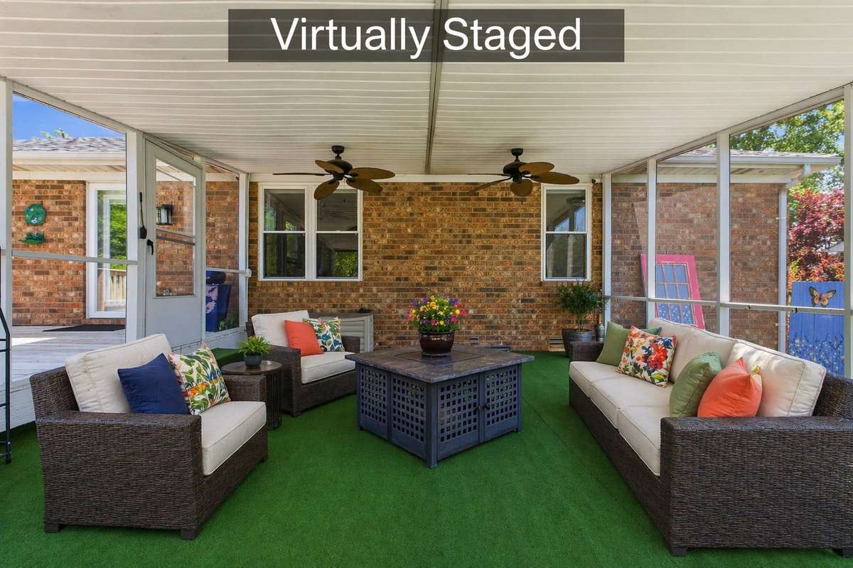 Virtually staged - Screened-in living at its best - - enjoy the outdoors year-round without the bugs.