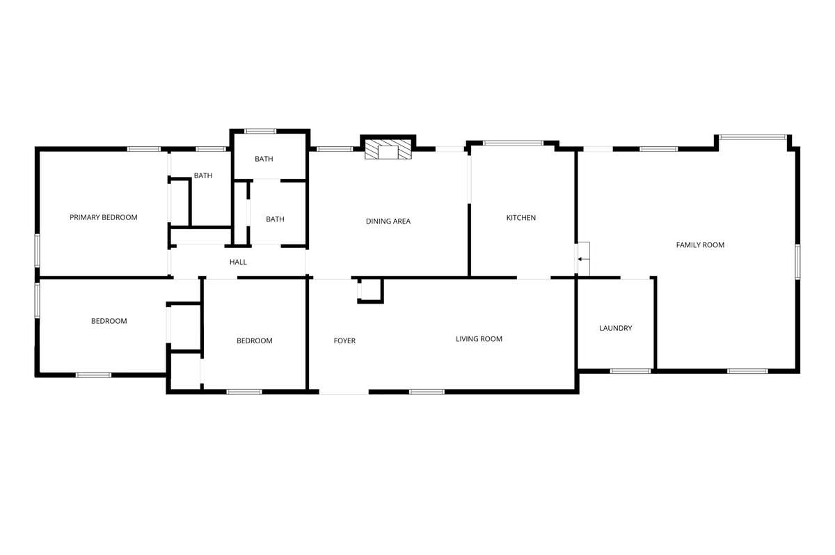 Floor plan - The total square footage on tax records does not include the finished Family & Laundry Rooms.