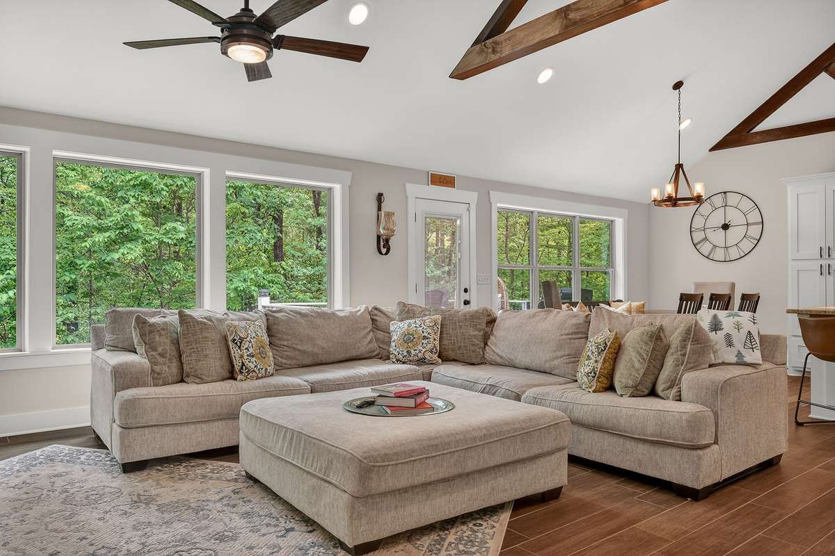 Oversized Sun Windows let in so much natural light and bring the outdoors in.
