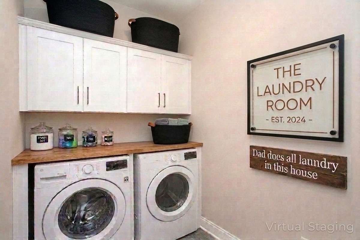 Staged 2nd floor laundry