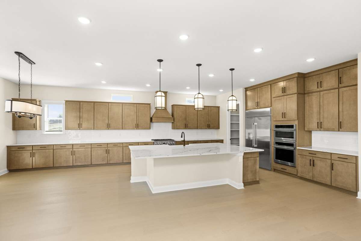 Gourmet kitchen and dining area