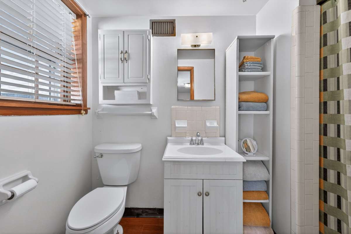 The second bathroom provides easy access on the bottom floor.
