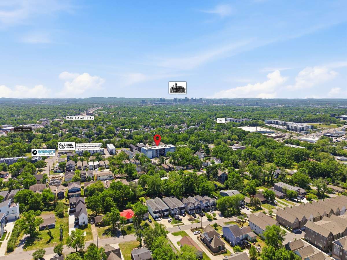 Zoom in to see a few of the great local favorites. Frankie's, Grimey's, Living Waters Coffee and Brew, Skinny Dennis and Martha My Dear.