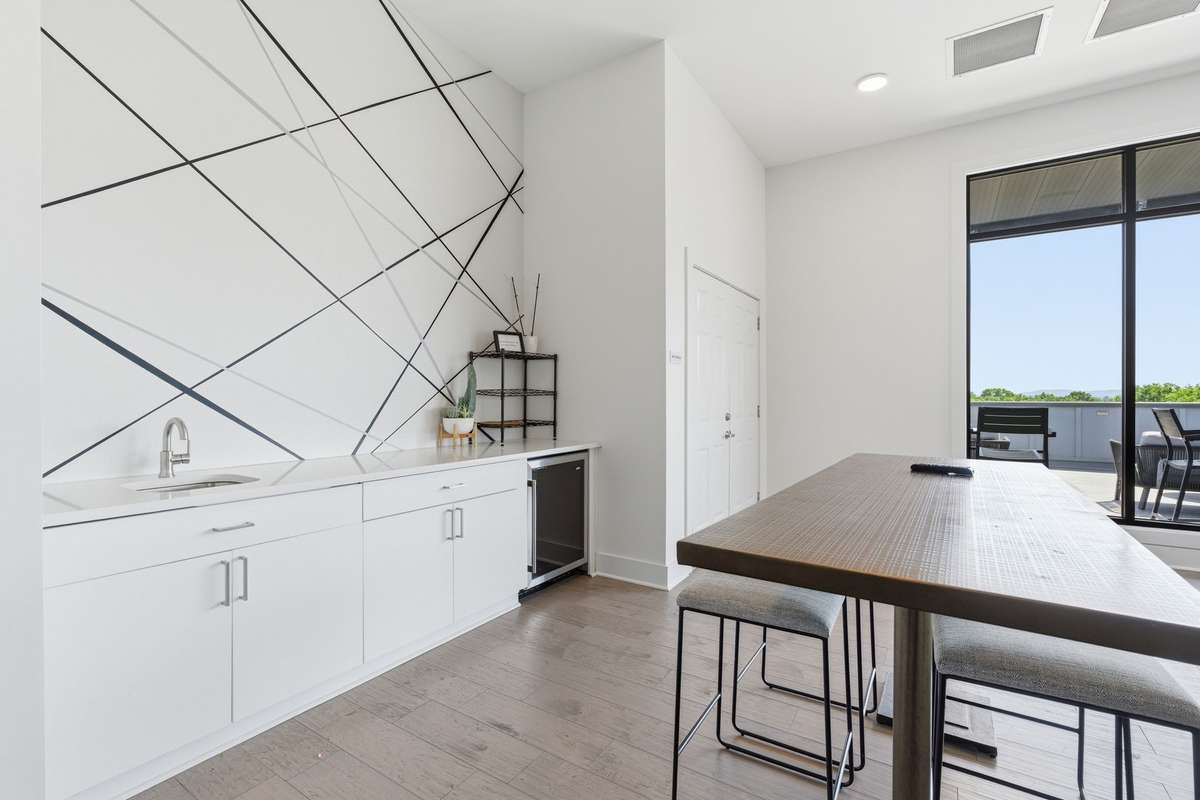 Wet bar/food prep area for your roof top parties.