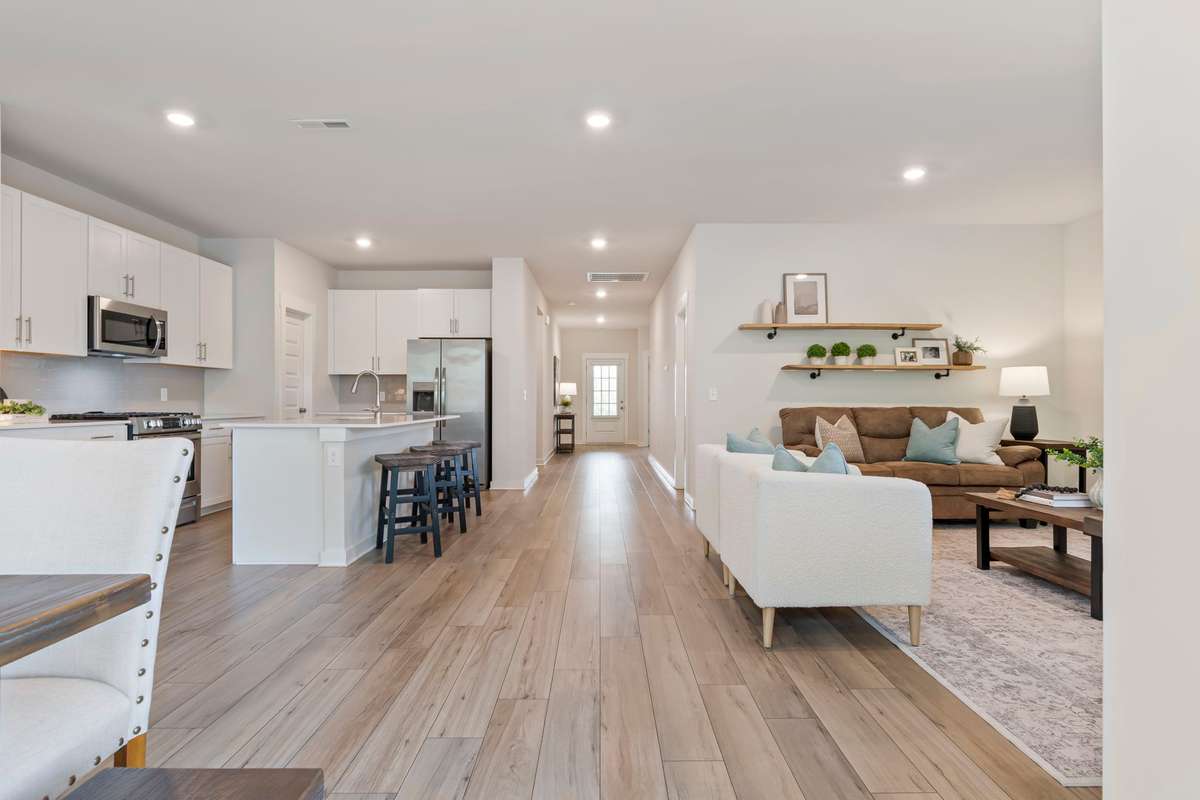Open-concept living space with easy flow to the kitchen and dining area.