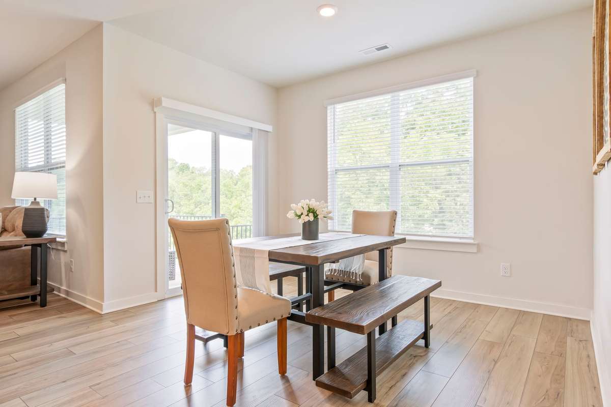 Bright and airy dining space with easy access to outdoor living.