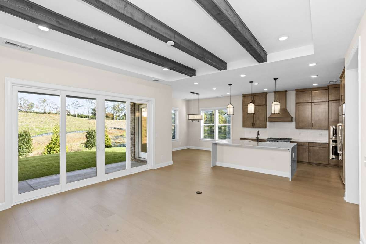 View out to the back patio from family room