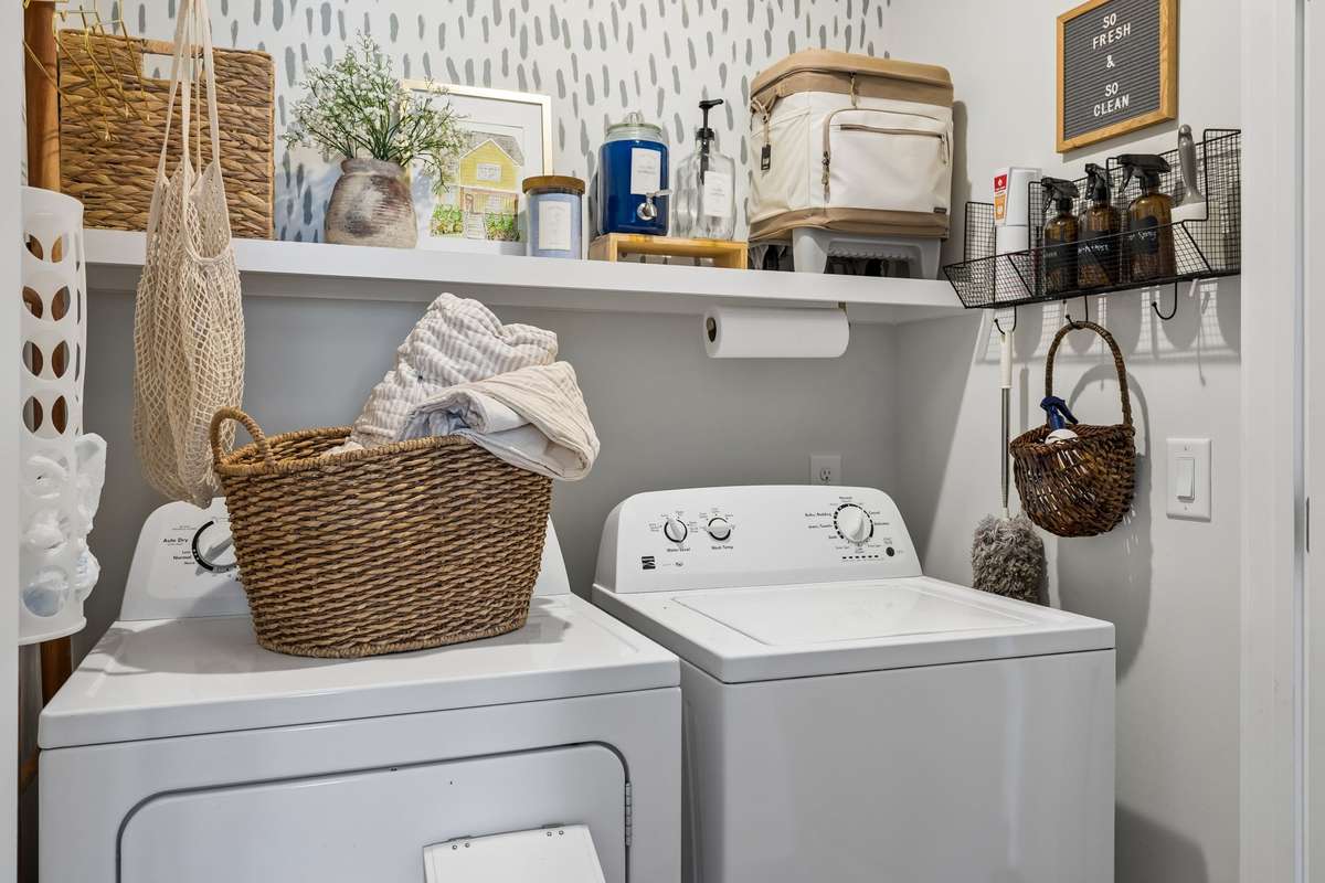 Convenient second story laundry room