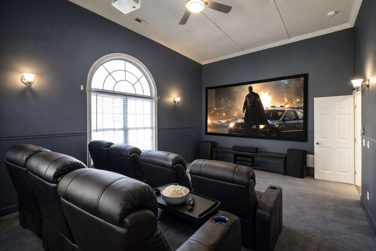 This is where laughter echoes and movie nights turn into traditions.
Plush seating, dramatic lighting, and a true cinematic experience — without ever leaving home.