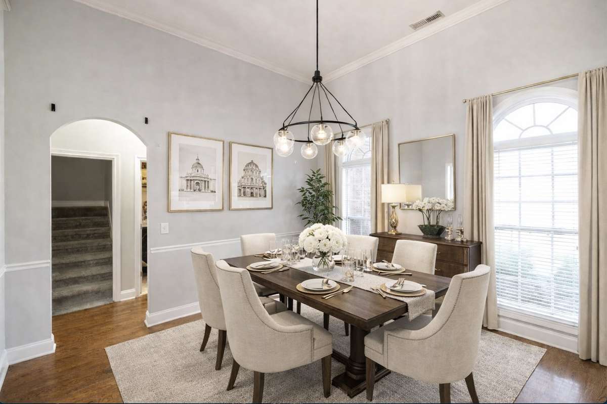 The formal dining room is where holidays shine.
A beautiful space for celebrations, shared meals, and meaningful conversations — elegant yet inviting.