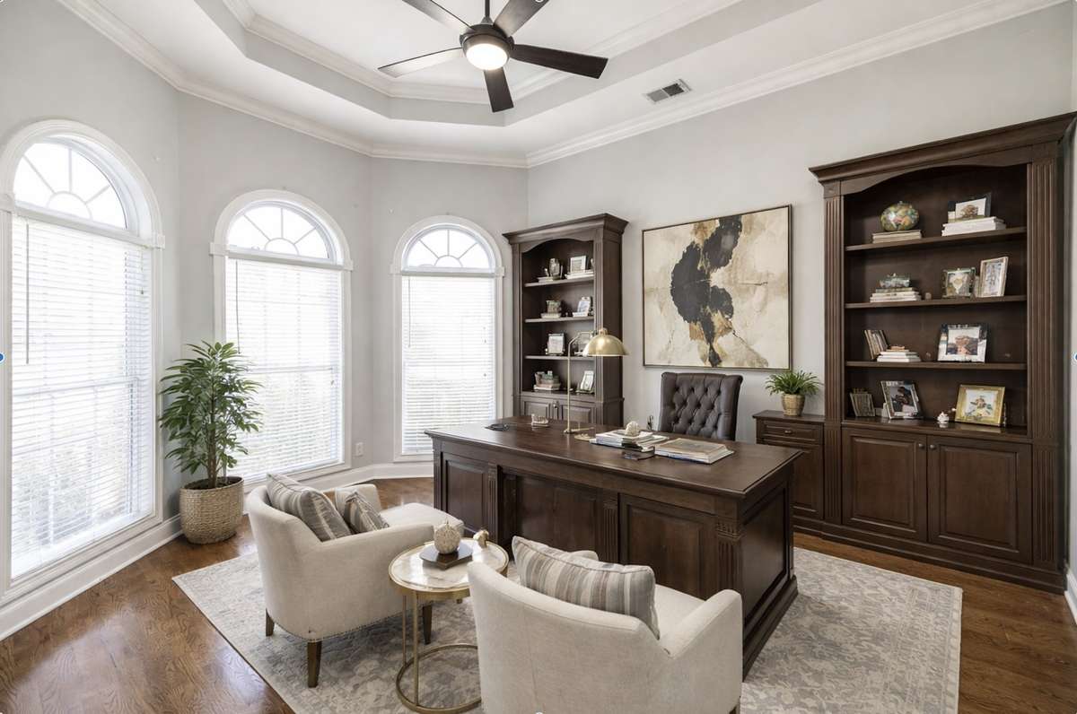 A dedicated space to think clearly and work intentionally. Natural light pours in, creating an environment that feels productive yet calm — perfect for working from home or managing a busy household.