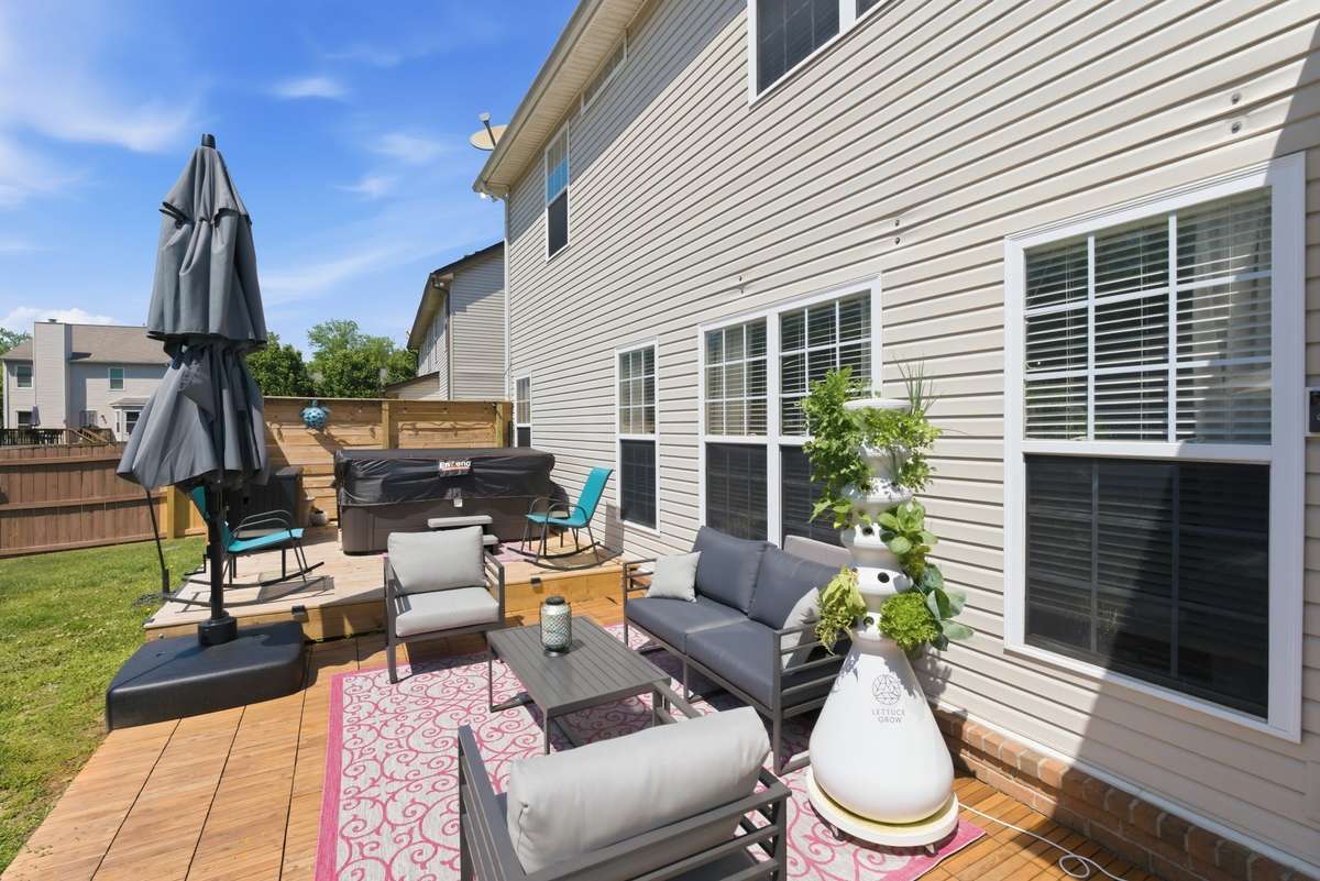 Beautiful level backyard with privacy fence