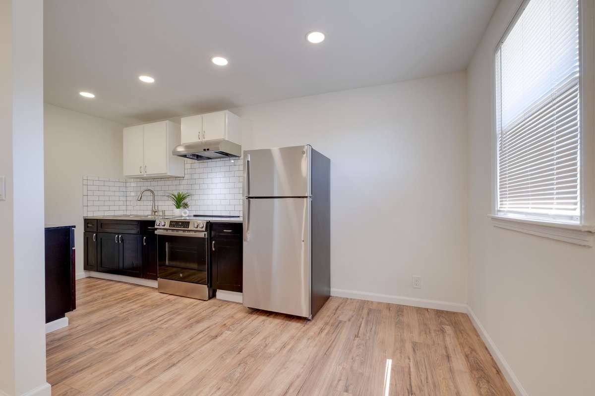 Unit C dining nook and kitchen