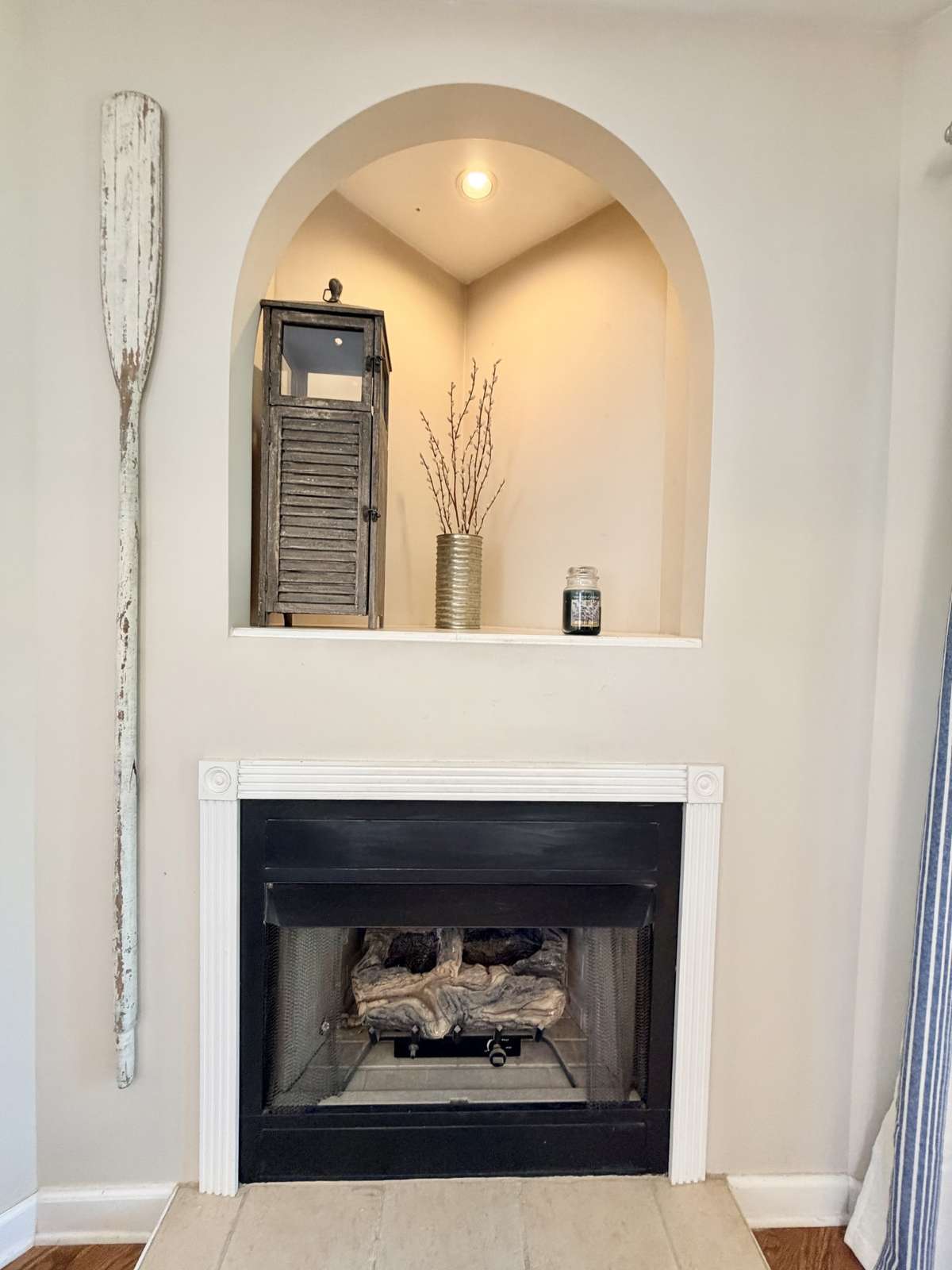 Beautifully crafted corner fireplace