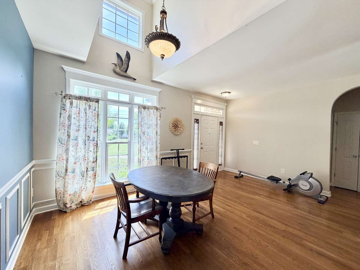 Formal dining room room off of foyer