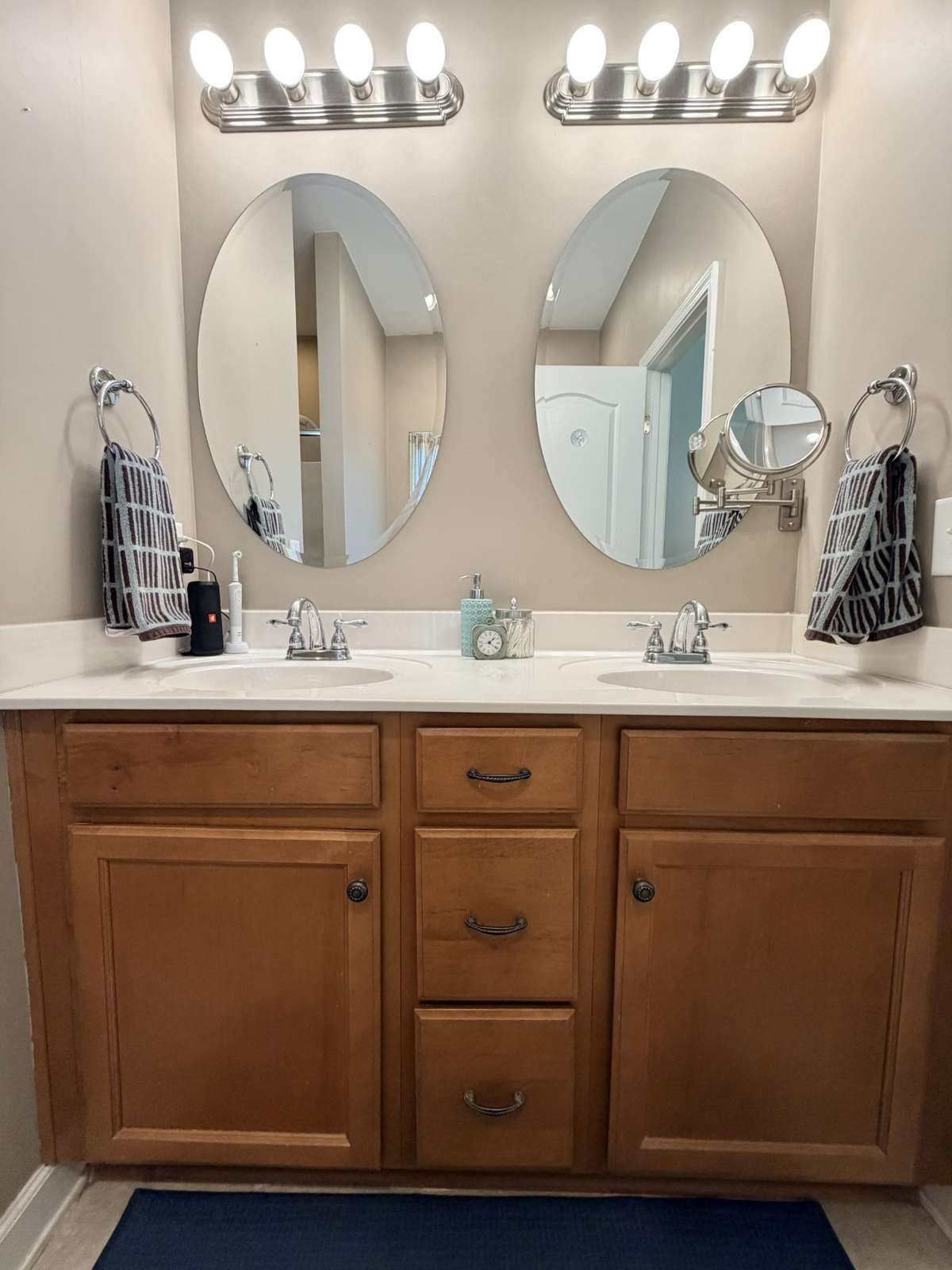 Love the cabinet and drawer storage on this vanity