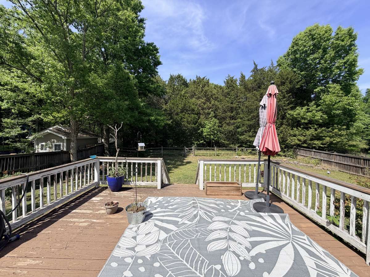 Large deck off of living room