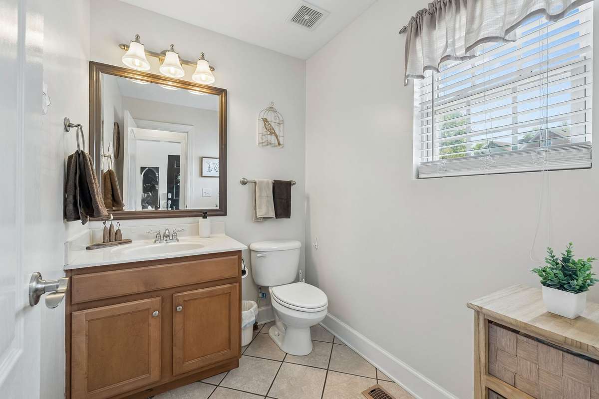 Half bath on main level, perfect for guests.