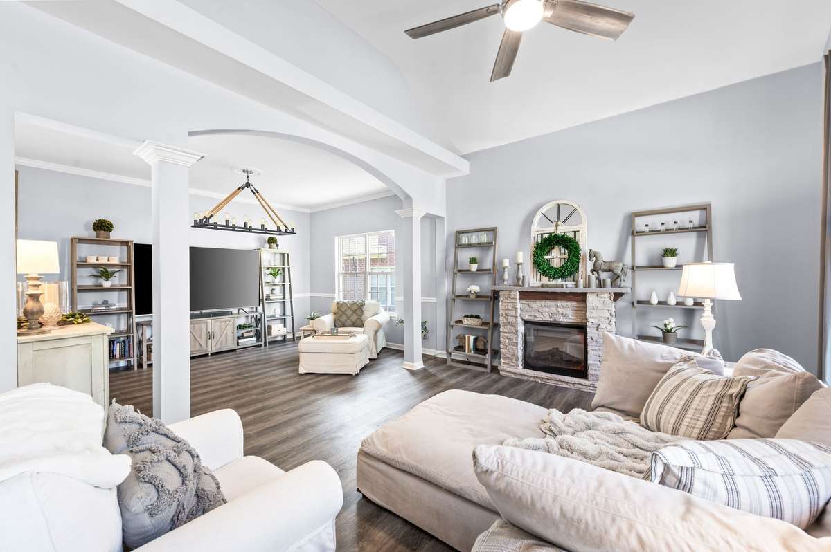 Combine these rooms as they have been for a larger living space, or make one a traditional dining space or library. The choice is yours!
