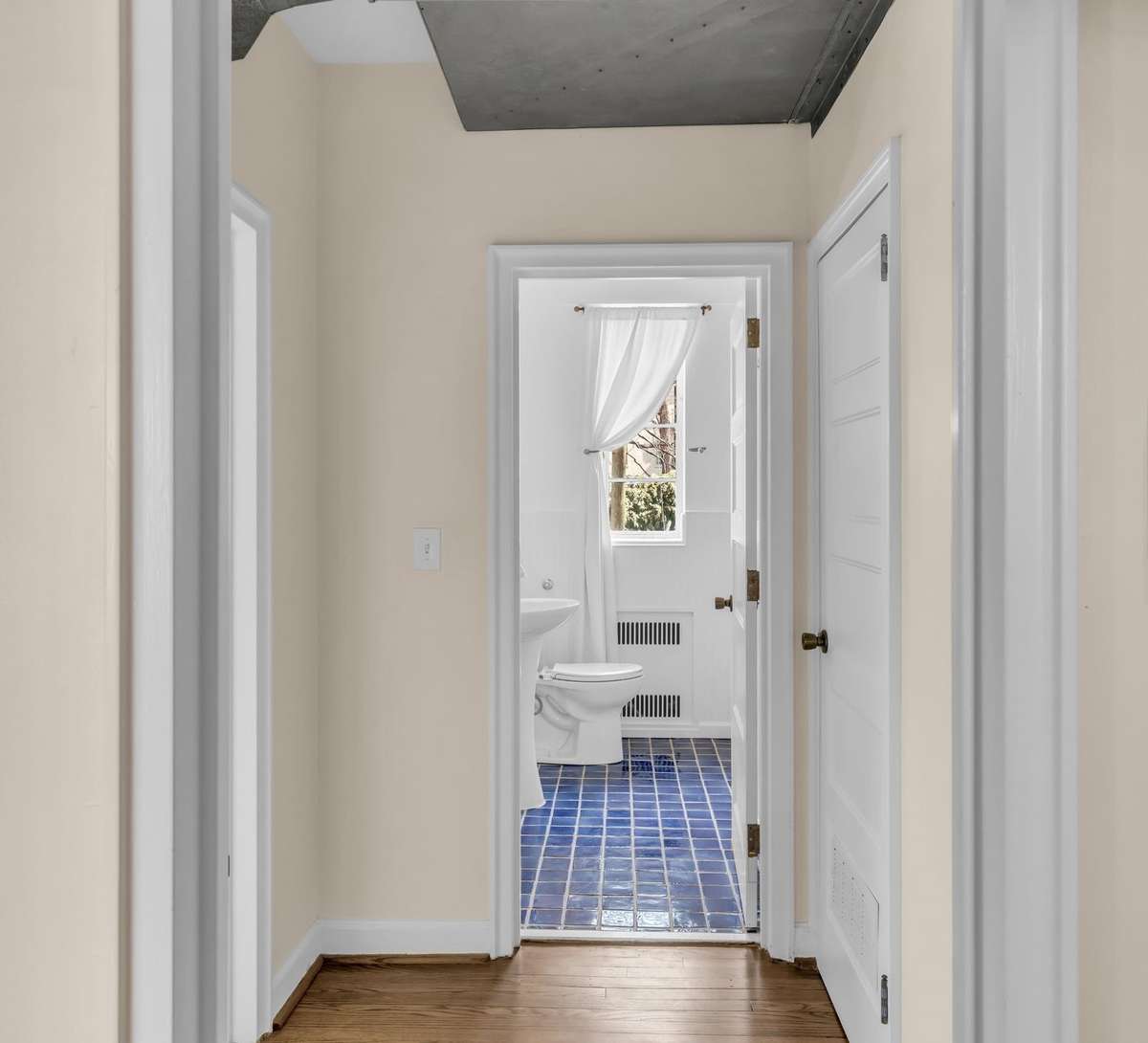 Hallway to primary bedroom and bath.