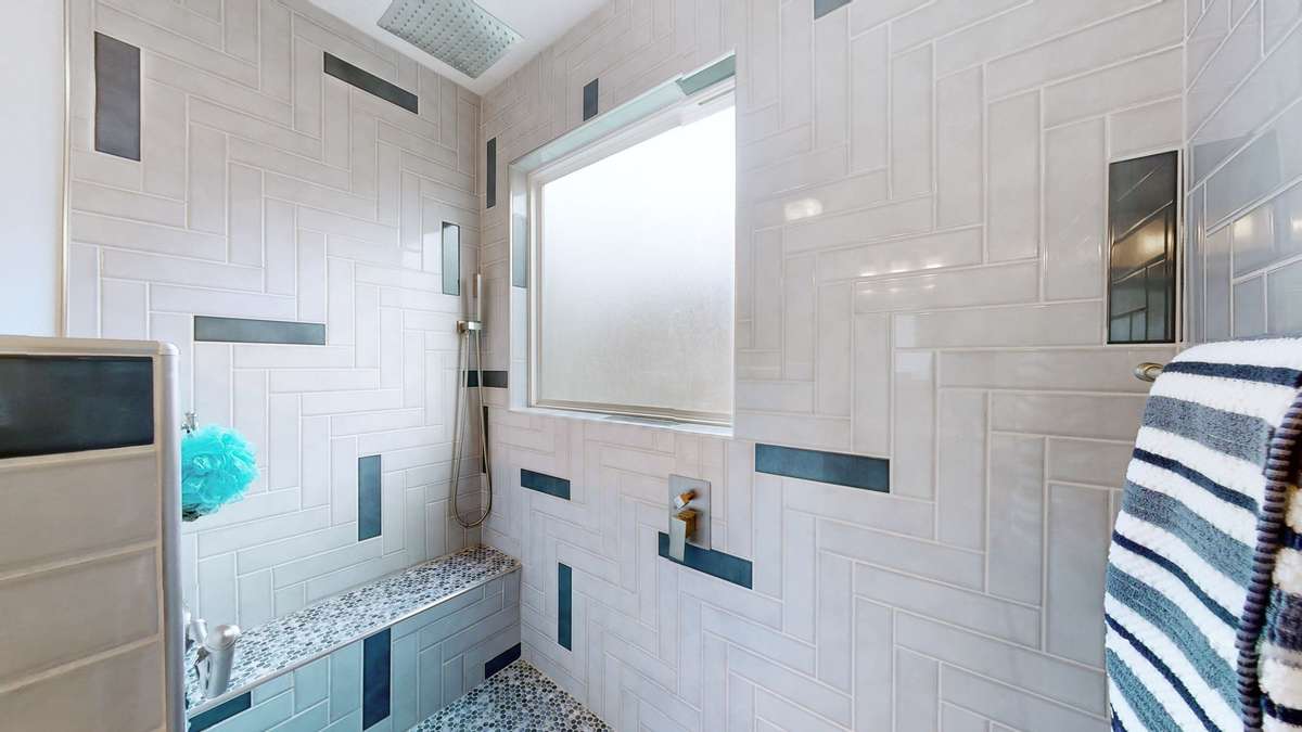 Bench in remodeled shower!