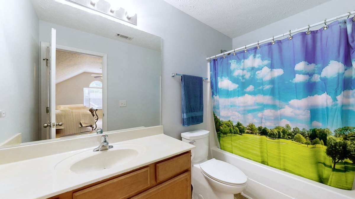 Full bathroom upstairs with bonus room!