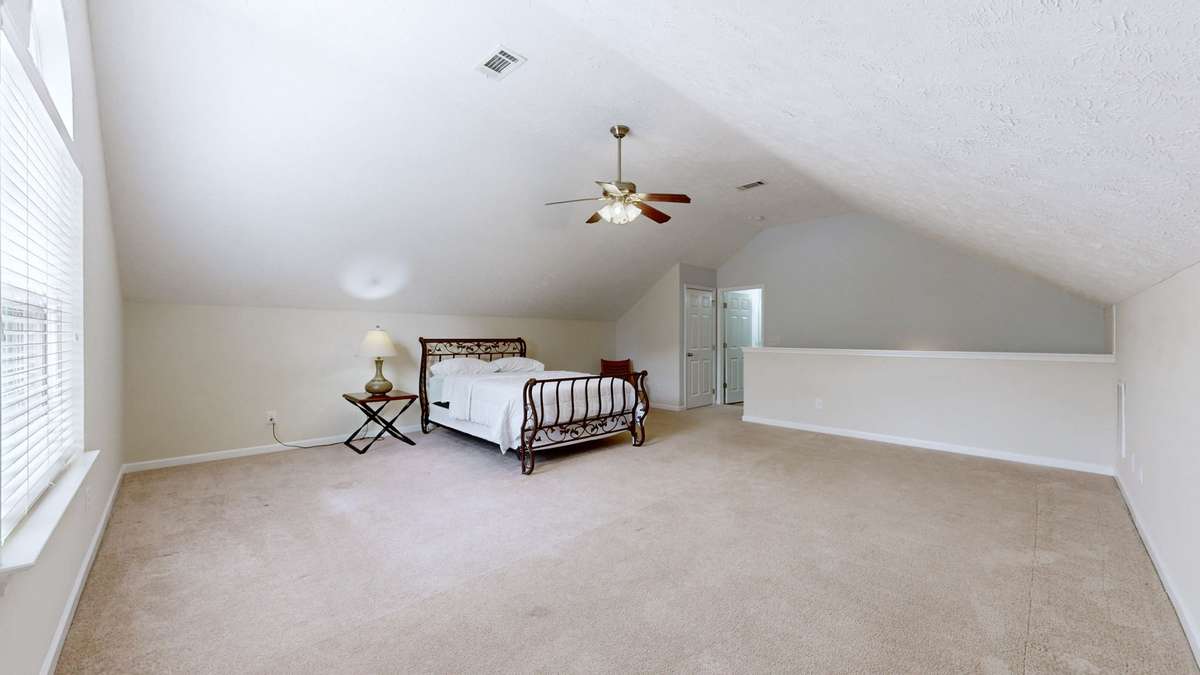 This bonus room has so many options!