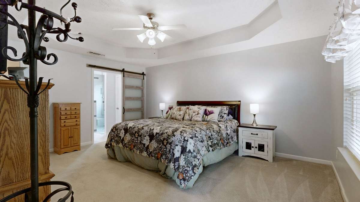 Your new primary suite! Check out the tray ceiling!