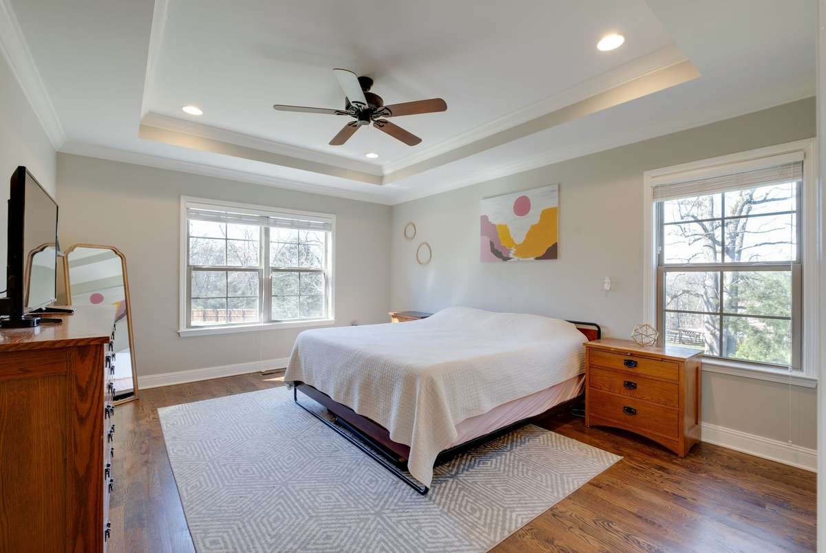 STUNNING Primary Suite on the Main Level w/ Trey Ceiling
Real Hardwood Floors in the Primary Suite