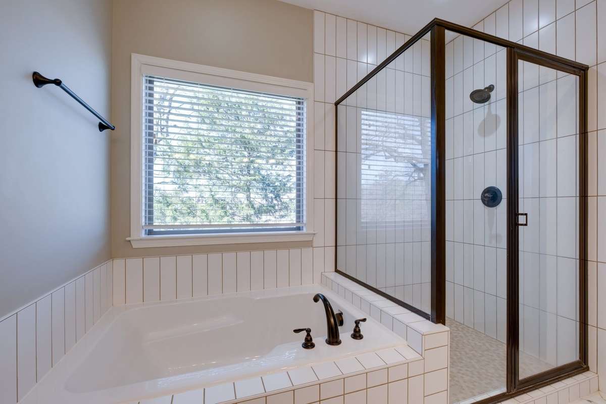 SPA WORTHY Primary Bathroom w/ Spa Tub + Separate Shower