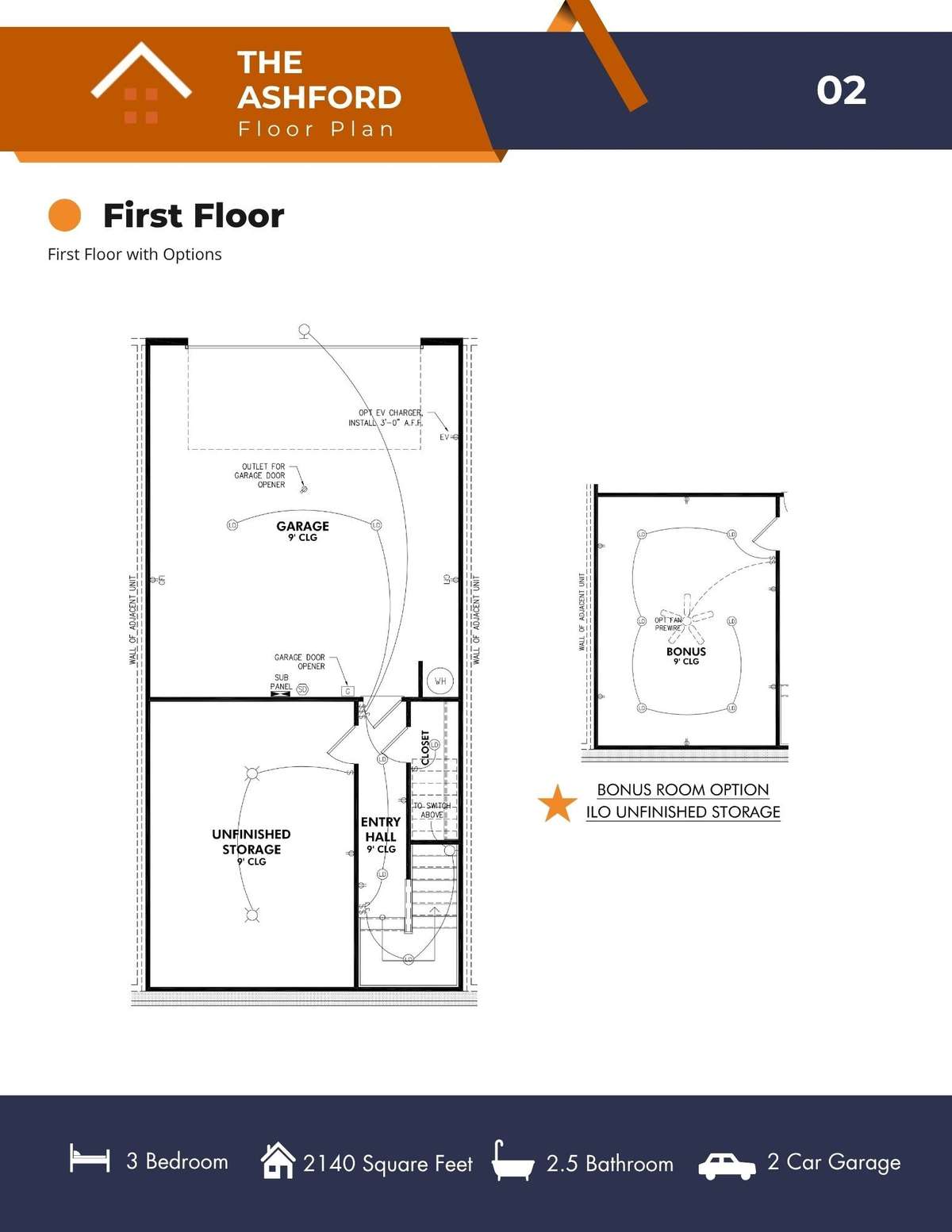 Featuring an optional bonus space for media room, play room, home office, or gym.