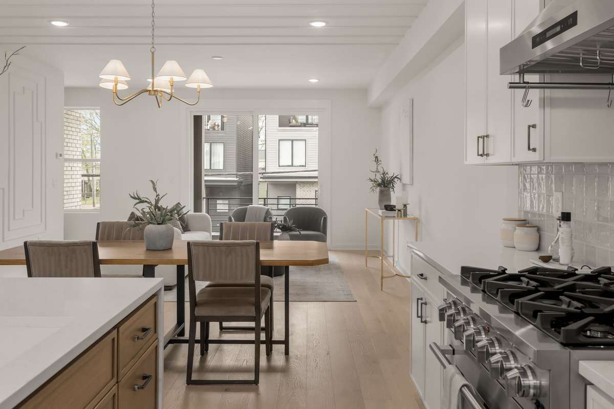 Dining area with beautiful trim detail